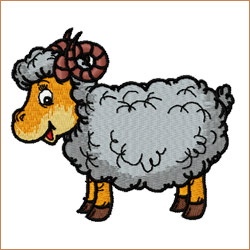 Curly-horn Ram Sheep