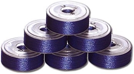 144 L Size Pre-Wound Plastic Sided Bobbins - Deep Violet (605)