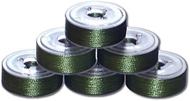 144 L Size Pre-Wound Plastic Sided Bobbins - Parrot Green (P752)