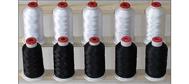 5 White and 5 Black Polyester Embroidery Threads Kit ThreaDelight
