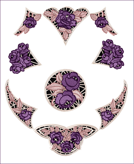 Purple Roses Lace