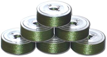 144 L Size Pre-Wound Plastic Sided Bobbins - Insect Green (P721)