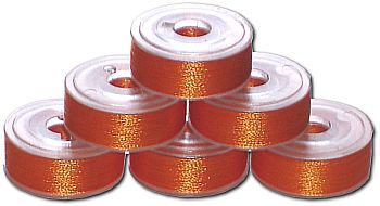 72 L Size Pre-Wound Plastic Sided Bobbins - Orange Spice (P830)