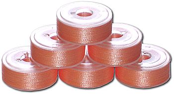 72 L Size Pre-Wound Plastic Sided Bobbins - Peach (P826)