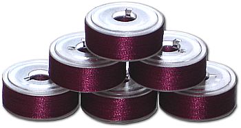 72 L Size Pre-Wound Plastic Sided Bobbins - Plum DK (P570)
