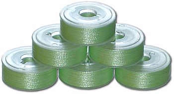 144 L Size Pre-Wound Plastic Sided Bobbins - Yellow Green LT (P719)