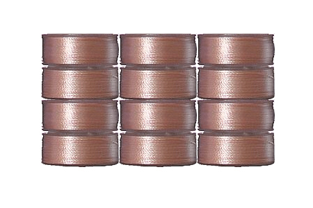 72 L Size Pre-Wound Plastic Sided Bobbins - Peach