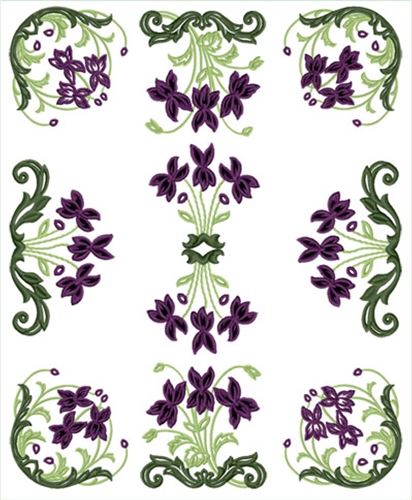 Violets Deco Bunch Cutwork